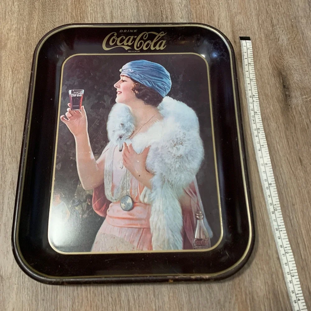Vintage 1970s reproduction of 1920s‎ Coca Cola Flapper Party Girl serving tray